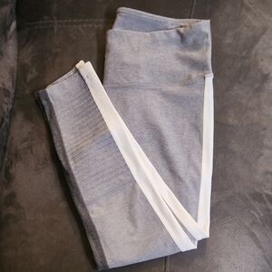 Women's Gray Leggings with White Side Stripe